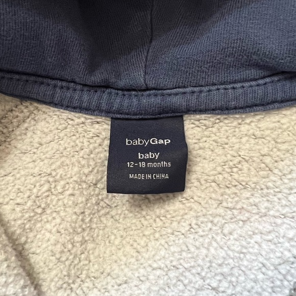 Baby GAP Hoodie 12-18 Months Full Zipper Gray - Picture 5 of 6